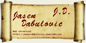 Jasen Dabulović vizit kartica